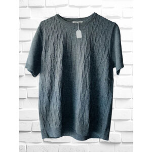 Alfred Dunner Women’s Small Gray Short Sleeved Pullover Crewneck Sweater • GUC